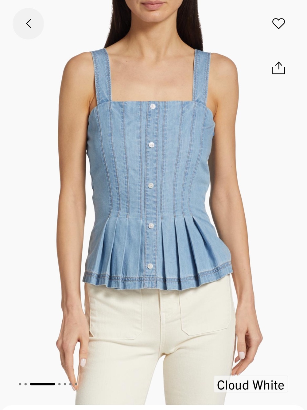 Veronica Beatd Laura Denim Peplum top